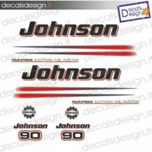 JOHNSON MARINE ENGINE STICKERS 90 CV FOUR STROKE EFI – RED