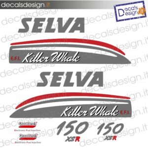 Kit di adesivi per motore fuoribordo Selva killer whale 150 cv primo tipo