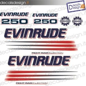 EVINRUDE MARINE ENGINE STICKERS 250 CV FICHT RAM