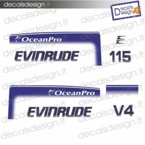 ADESIVI MOTORE MARINO EVINRUDE 115 CV V4 OCEAN PRO