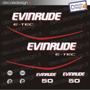 ADESIVI MOTORE MARINO EVINRUDE 50 CV E-TEC BLUE