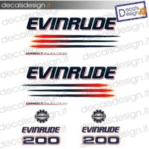 EVINRUDE MARINE ENGINE STICKERS 200 CV DIRECT INJECTION