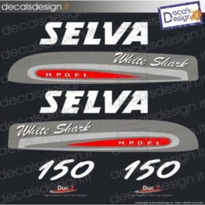 Kit di adesivi per motore fuoribordo  Selva white shark 150 cv