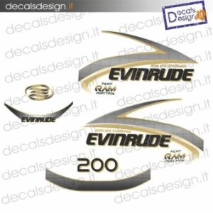 EVINRUDE MARINE ENGINE STICKERS 200 CV FICHT RAM