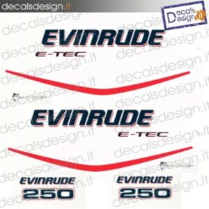 EVINRUDE MARINE ENGINE STICKERS 250 CV E-TEC