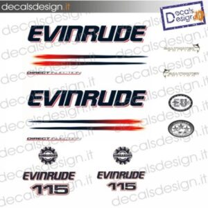 EVINRUDE MARINE ENGINE STICKERS 115 CV DIRECT INJECTION SALTWATER