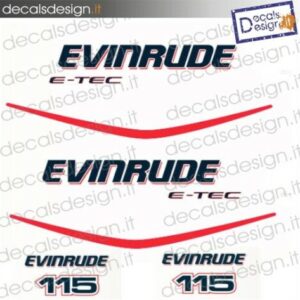 EVINRUDE MARINE ENGINE STICKERS 115 CV E-TEC