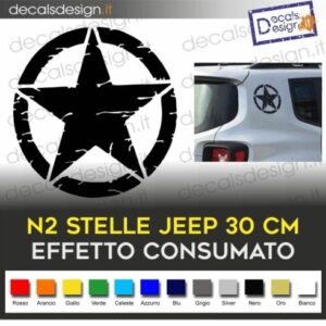 PEGATINA ESTRELLA EE.UU. – jeep renegado – ELEVADOR DE COCHE