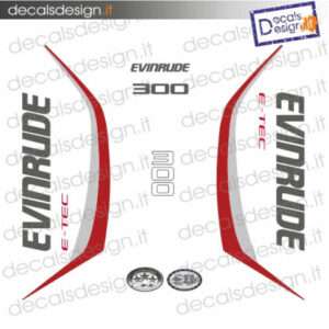 EVINRUDE MARINE ENGINE STICKERS 300 CV E-TEC G2