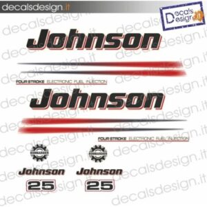 JOHNSON MARINE ENGINE STICKERS 25 CV FOUR STROKE EFI