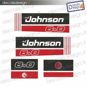 JOHNSON MARINE ENGINE STICKERS 6 CV 1990