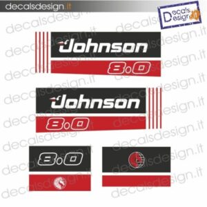 JOHNSON MARINE ENGINE STICKERS 8 CV 1990