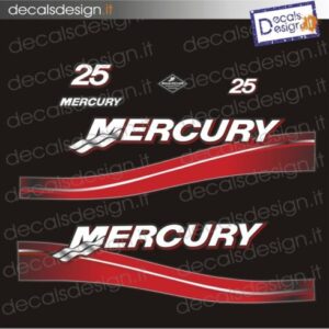 ADESIVI MOTORE MARINO MERCURY 25 CV WHITE