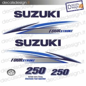 ADESIVI MOTORE MARINO SUZUKI 250 CV FOUR STROKE – WHITE AND BLUE