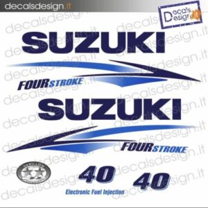 SUZUKI MARINE ENGINE STICKERS 40 CV FOUR STROKE 2010 BLUE