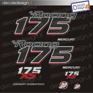 MERCURY MARINE ENGINE STICKERS 175 CV PRO XS RACING