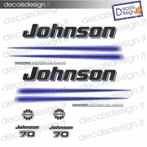 JOHNSON MARINE ENGINE STICKERS 70 CV FOUR STROKE EFI -BLUE