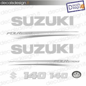 SUZUKI MARINE ENGINE STICKERS 140 CV FOUR STROKE 2018 bianco