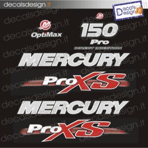 AUTOCOLLANTS MOTEUR MARIN MERCURY 150 CV PRO XS – COULEURS VARIÉES