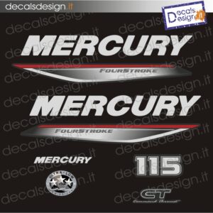 MERCURY MARINE ENGINE STICKERS 115 CV FOUR STROKE