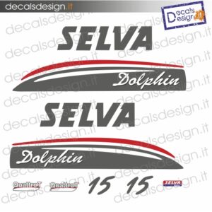 Kit di adesivi per motore fuoribordo Selva Dolphin 15 cv