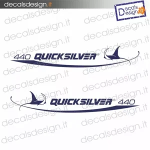 Coppia adesivi scritte imbarcazione barca QUICKSILVER FISH 440